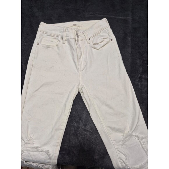 Pacsun White High Rise Skinny Jeggings Jeans Sz 23 Distressed Ripped Frayed Hem - Picture 4 of 5